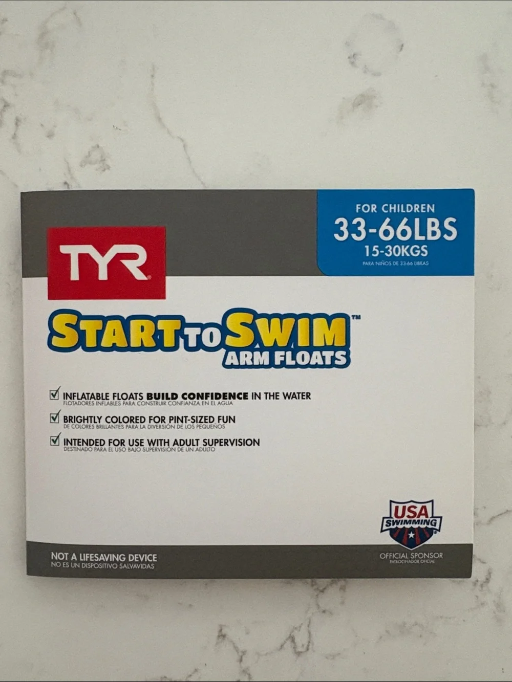 TYR Blue and Orange Start to Swim Soft Arm Floats. NWT